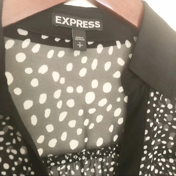🍁 Express | Sheer Polka Dot Blouse - Picture 2 of 3